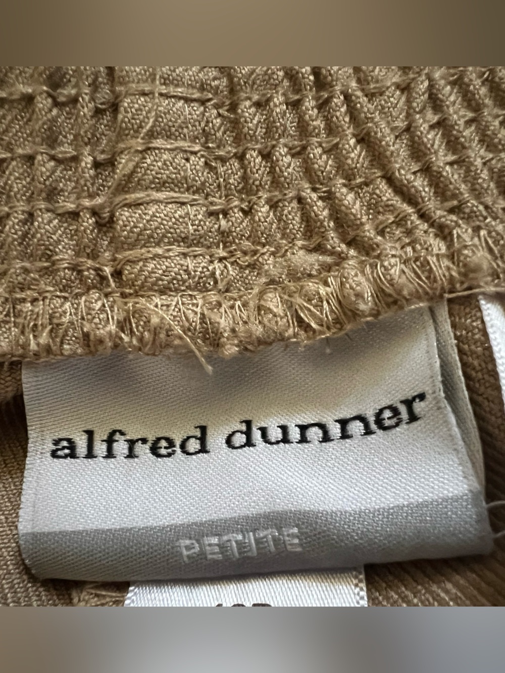 Alfred Dunner Wide Leg Button Hem Crop Pants - Taupe size 12P - Picture 5 of 7
